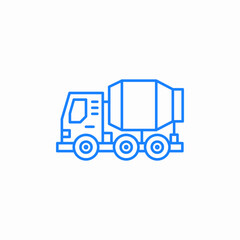 cement mixer truck icon sign vector