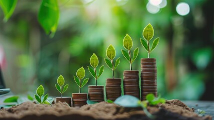 A visual representation of investment growth with a rising graph and money.