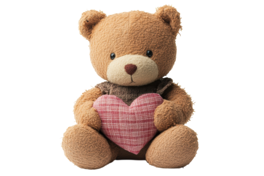 Teddy bear holding a heart