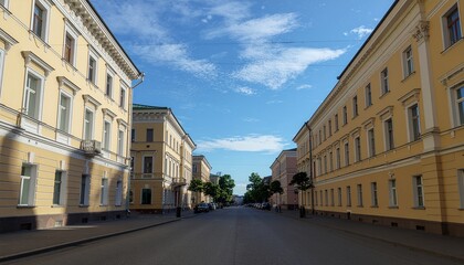 Fototapeta premium Elegant Classical Building Facade with Stone Ornamentation