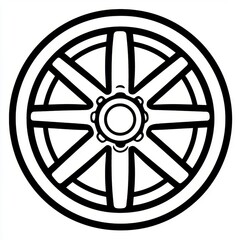 Obraz premium Wheel outline, simple design