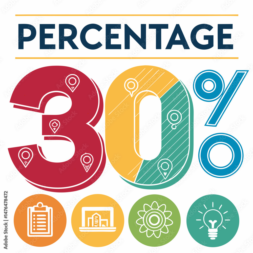 Aufkleber design a bold, vector infographic element depicting a percentage symbol with a thick outline, suitab