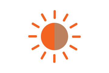 Sun UI icon, summer simple line user interface vector symbol