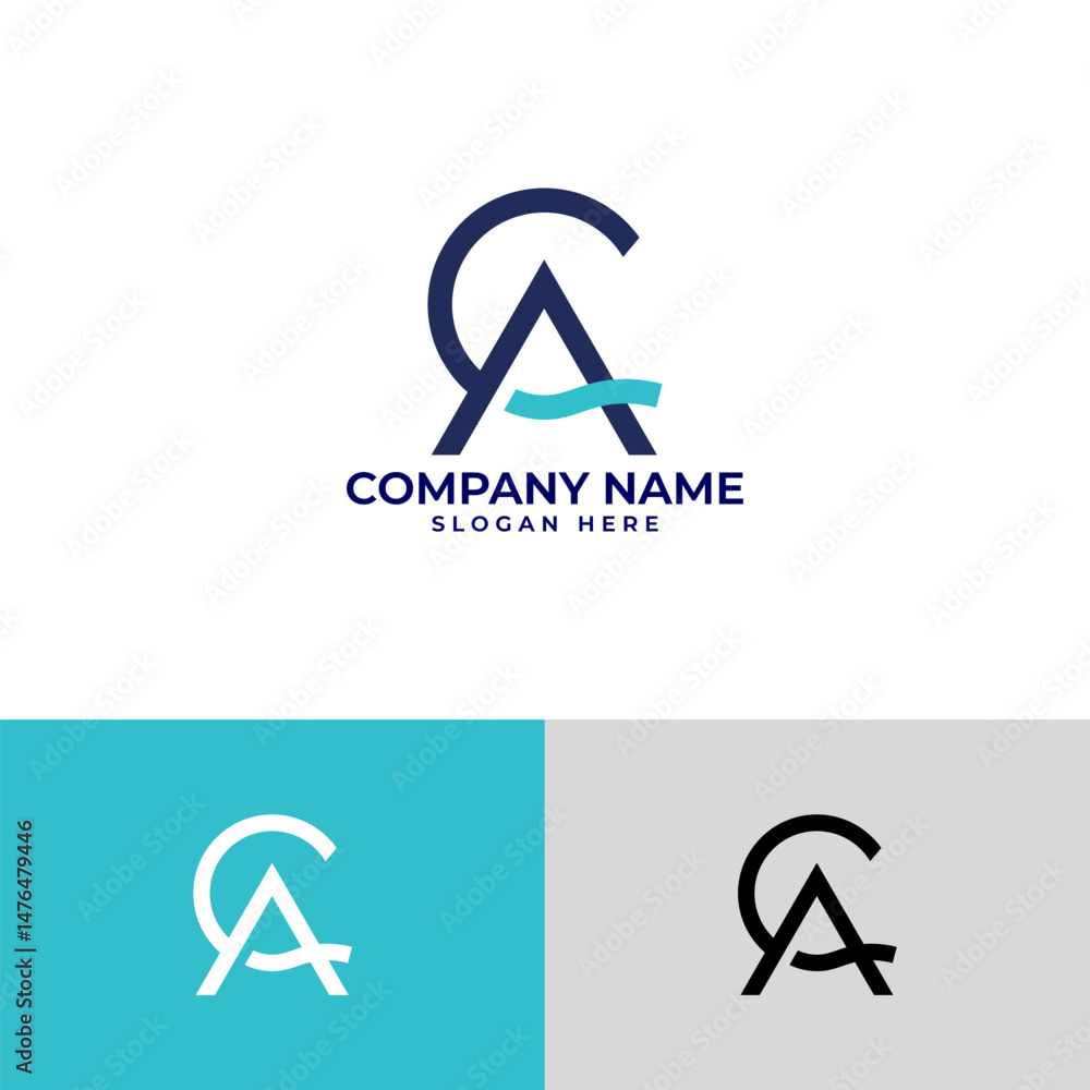 Poster elegant and modern letter ga or ag monogram logo. features stylized, flowing lines forming the lette