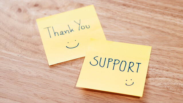 Appreciation notes expressing support office desk warm close-up gratitude concept