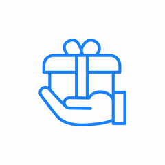 gift hand present icon sign vector