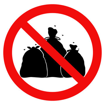 No garbage sign.No garbage dumping sign.Warning don't trash garbage here. Vector illustration design.