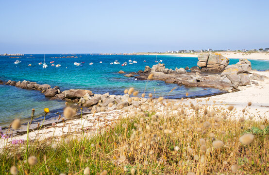 Rocky beach of Meneham in the coast of Kerlouan in Bretagne, France