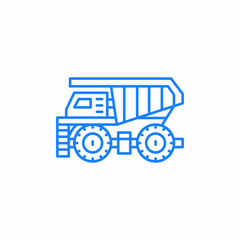 heavy construction truck dump icon sign vector