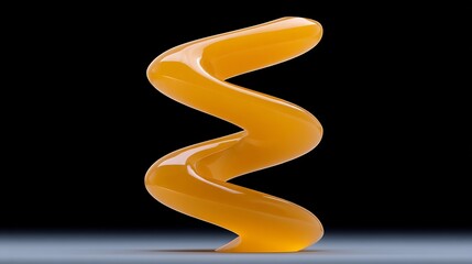 Golden Spiral Abstract 3D Render on Black.