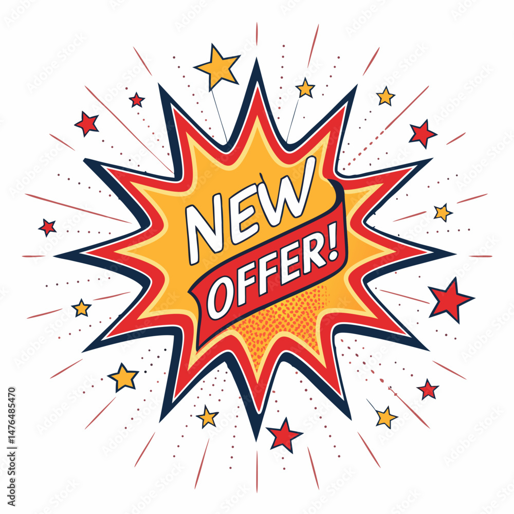 Poster create a vector illustration of a bold, black starburst shape designed as a prohibition sign, featur