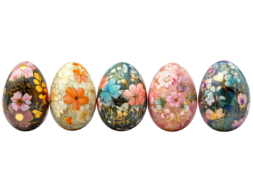 Floral painted easter eggs