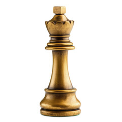 Ornate gold chess queen piece, detailed carving