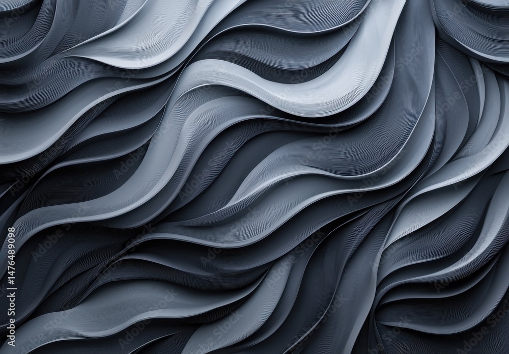 Poster abstract gray undulating wave pattern background
