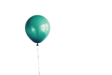 A teal balloon on black space