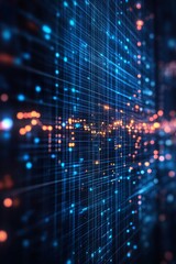 Obraz premium Blue Business Digital Background, Generative AI