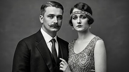 1920s Glamour Couple - Elegance from the Jazz Age