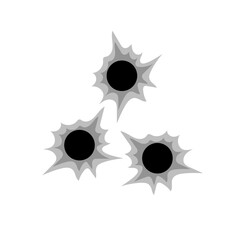 Illustration of Bullet Holes in Metal