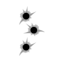 Illustration of Bullet Holes in Metal