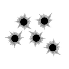 Illustration of Bullet Holes in Metal