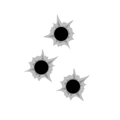 Illustration of Bullet Holes in Metal