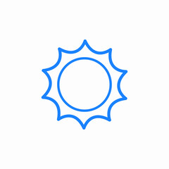 sun rays around circle sunshine icon sign vector