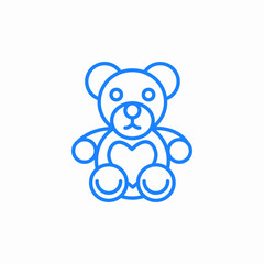 teddy bear heart icon sign vector