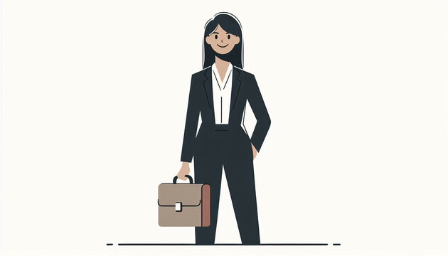 businesswoman in suit holding briefcase clip art preview