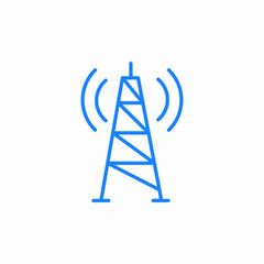 wireless transmission tower icon sign vector