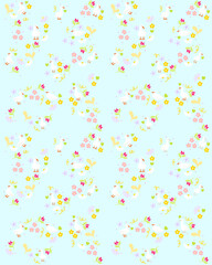 seamless little duck and flowers with color palette pattern textured for wallpaper background. cute hand drawn for printable or wrapping