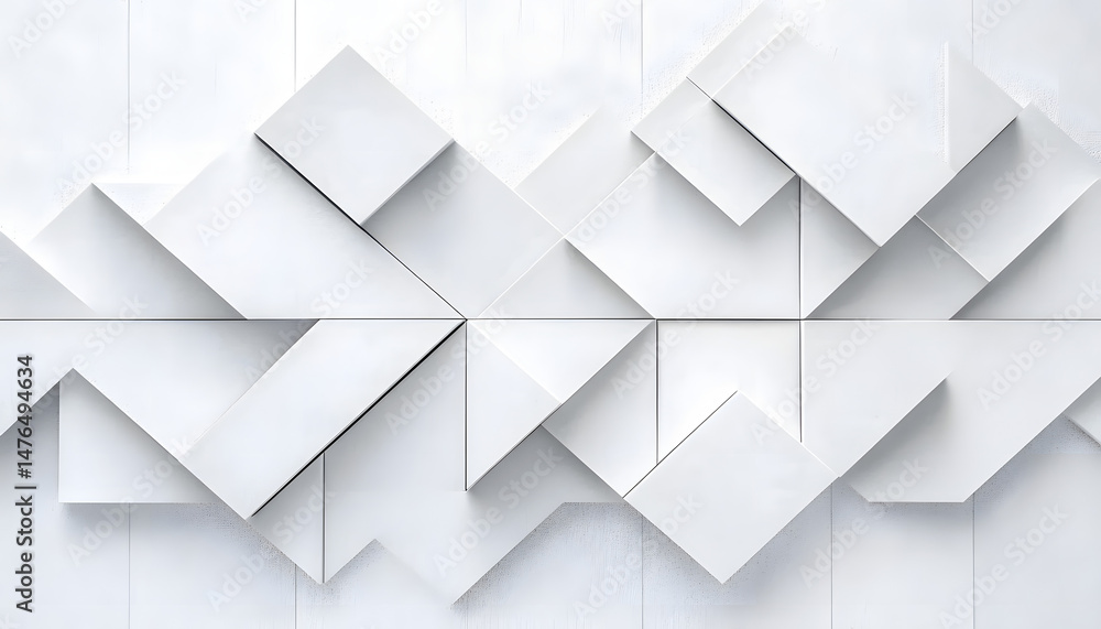 Poster abstract white background with texture pattern, layered geometric triangle shapes, white and grey gl