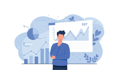 Business analysis and data visualization concept for strategy development and decision making