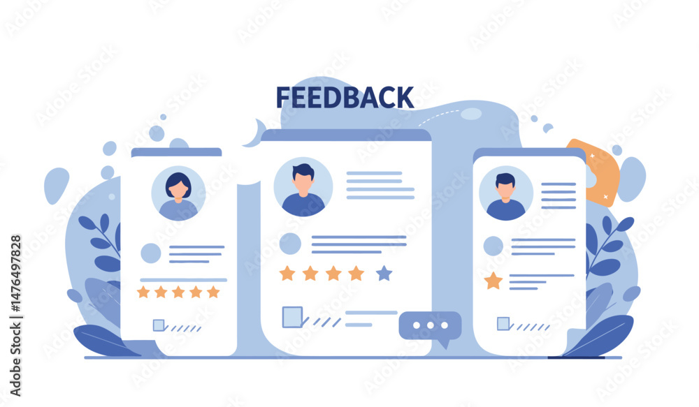 Poster user review and feedback interface design concept for digital platforms