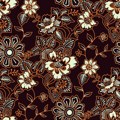 classic Indonesian batik motif with traditional design style