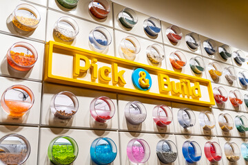 Naklejka premium Pick And Build Section at Lego Store 