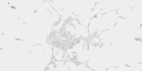 Milk Splash white background. 3d render