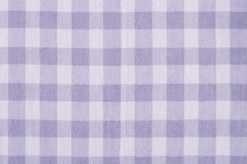 natural cotton or linen fabric in white and blue checks close-up