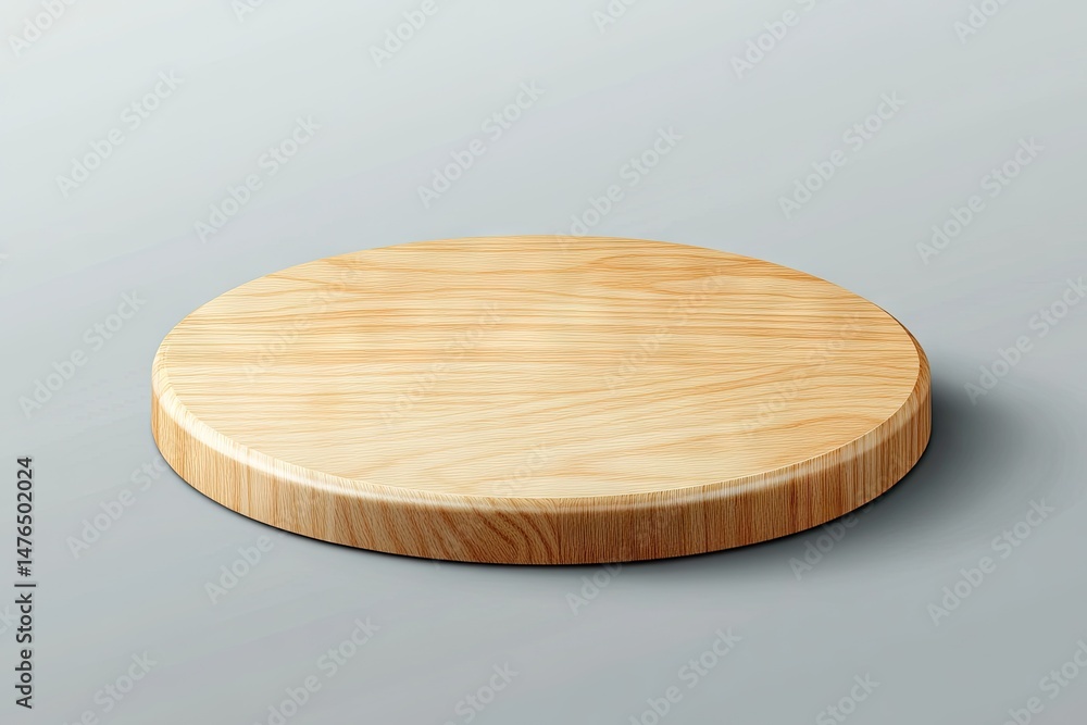 Poster a set of two wooden display platforms arranged in a minimalist setting. showcasing their natural gra
