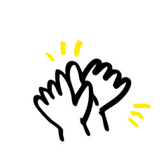 手手描き風の拍手イラスト｜応援・祝福・リアクションに使えるシンプルでかわいいデザイン