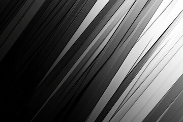 Obraz premium Monochrome Abstract Diagonal Strips. This abstract image features a gradient of black, gray, and white bands in a diagonal composition, creating a sense of depth.