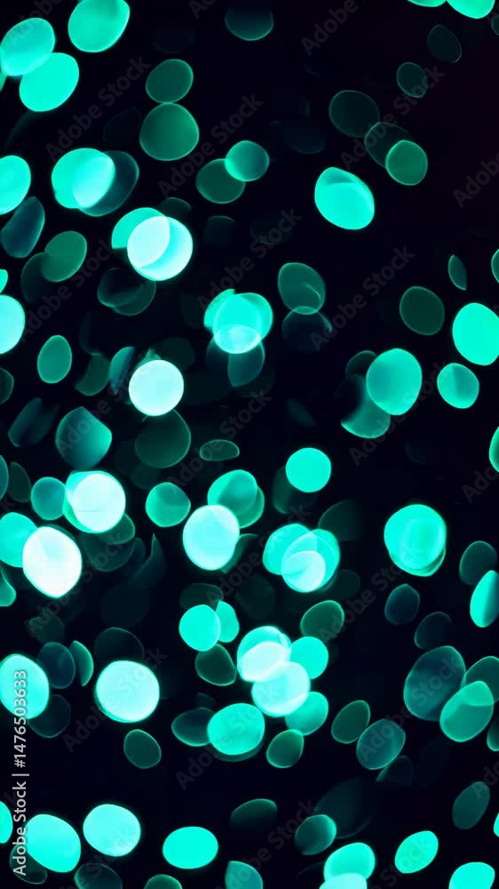 Poster dynamic turquoise bokeh lights swirling in abstract motion
