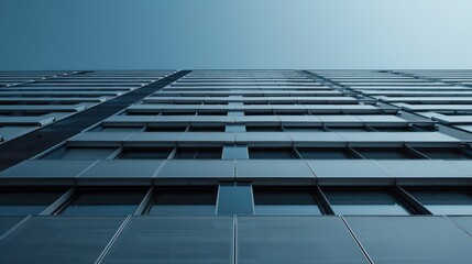 Solar panels integrated into the facade of a commercial building.