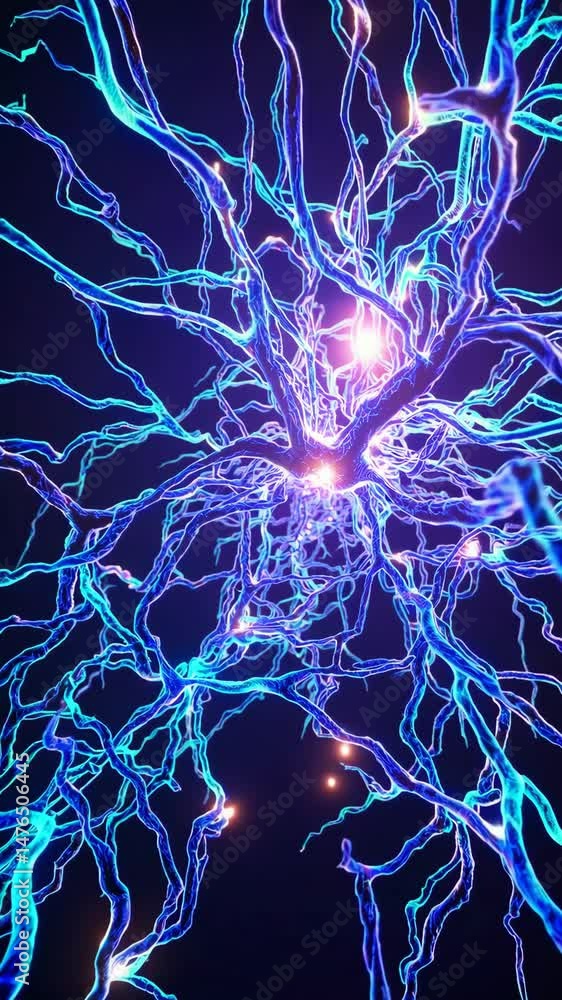 Poster pulsating neon neural network with electrifying energy in a thrilling display