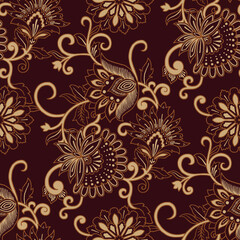 classic Indonesian batik motif with traditional design style