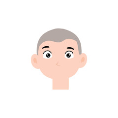 Boy expression face variant different cartoon. Boy Emoji Collection Isolated on white background. popular face expression