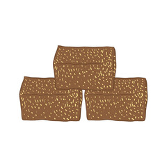 Ongol ongol Indonesian traditional snack cartoon icon illustration