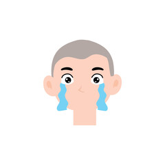 Boy expression face variant different cartoon. Boy Emoji Collection Isolated on white background. popular face expression