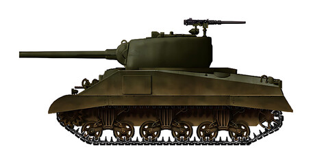 Alternative tank with hull from M4 Sherman (early) and turret from M6 © Tikros