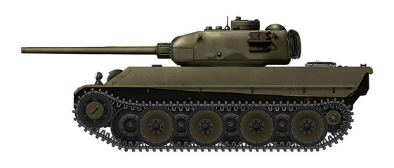 Alternative Panther Ausf.G tank with turret and 85mm gun from T-34-85 tank © Tikros