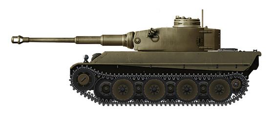 Alternative Panther Ausf.G tank with turret and 88mm gun from Tiger I tank © Tikros